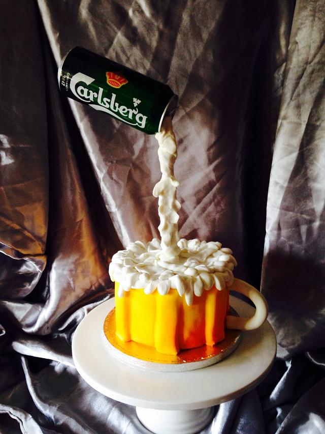 Gravity Defying Beer Cake Decorated Cake By Claire Cakesdecor