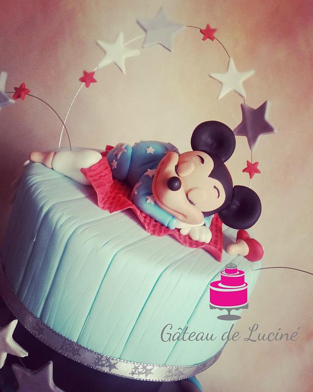 Sleeping Baby Mickey Mouse Cake By Gateau De Lucine Cakesdecor