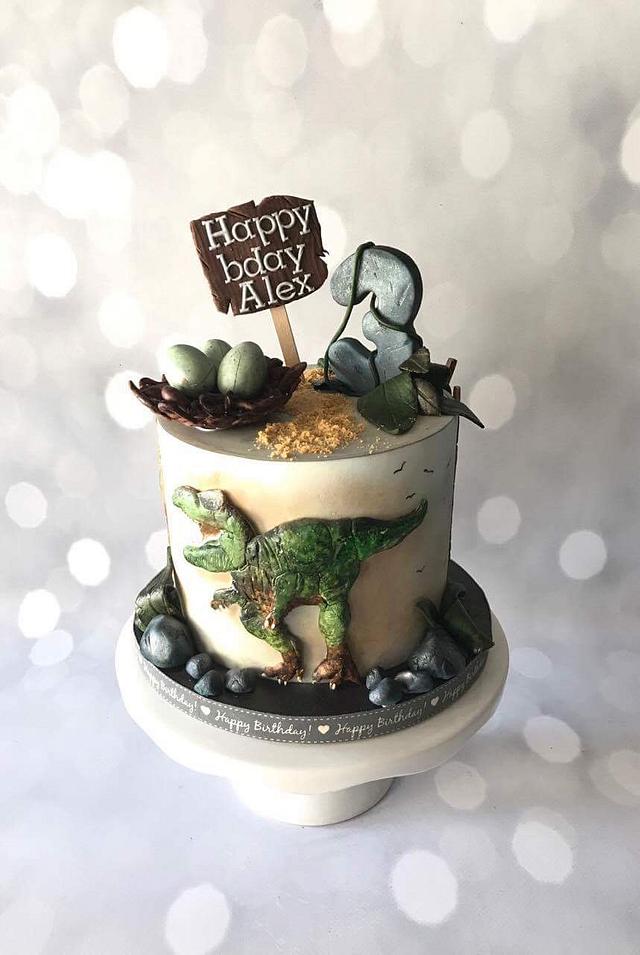 Dinosaur cake - Decorated Cake by Sweetartstories - CakesDecor