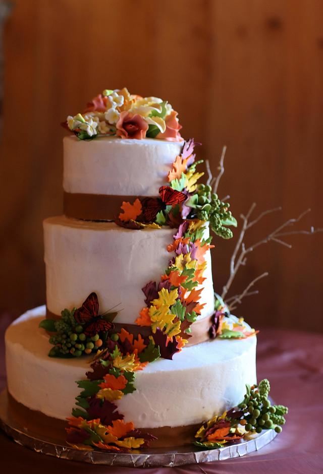 Fall wedding cake - Decorated Cake by Kellie Witzke - CakesDecor