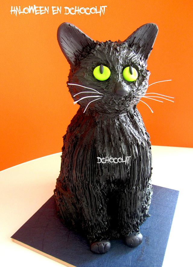 black cat cake Cake by Dchocolat CakesDecor