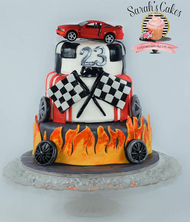 Amazon.com: Sport Car Cake Topper Happy Birthday Racing Cars Theme Black  Gold Glitter Decor Picks for Kids Birthday Checkered Flag Party Decorations  Supplies : Grocery & Gourmet Food