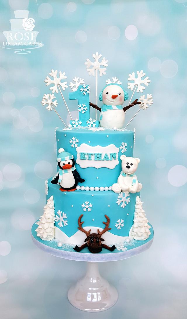 Winter Wonderland Birthday Cake Decorated Cake By Rose CakesDecor