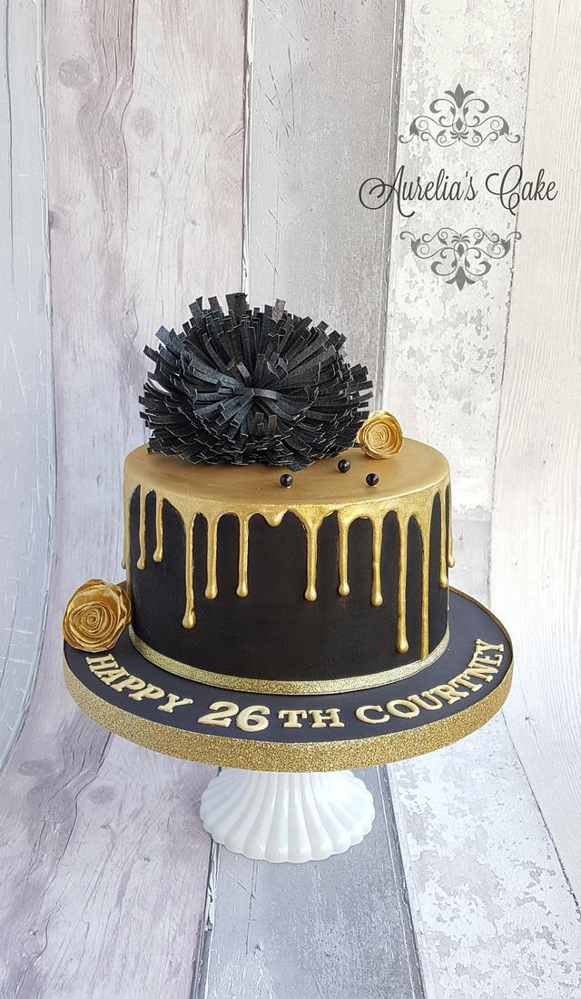 Black drip cake.