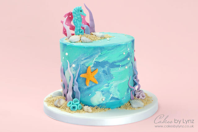 Marbled Buttercream Under The Sea Cake Tutorial Cakesdecor