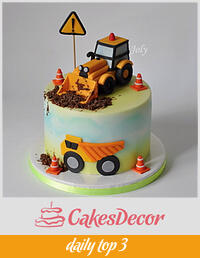 Excavator - Cake by Jolana Brychova - CakesDecor