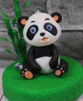 Cute Panda Bear Black Chevron Pink Polka Dot Edible Cake - Etsy Ireland