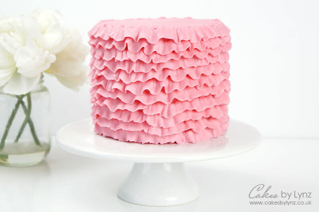Pink Peony Ruffle Wedding Cake – cakes