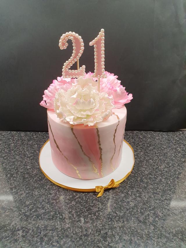 21st Birthday Cake Decorated Cake By The Custom Piece Cakesdecor