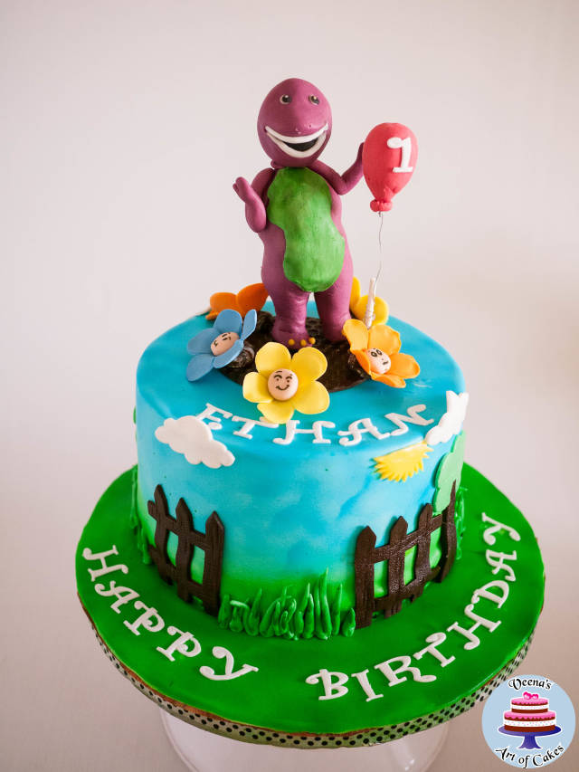 Barney 1st Birthday Cake