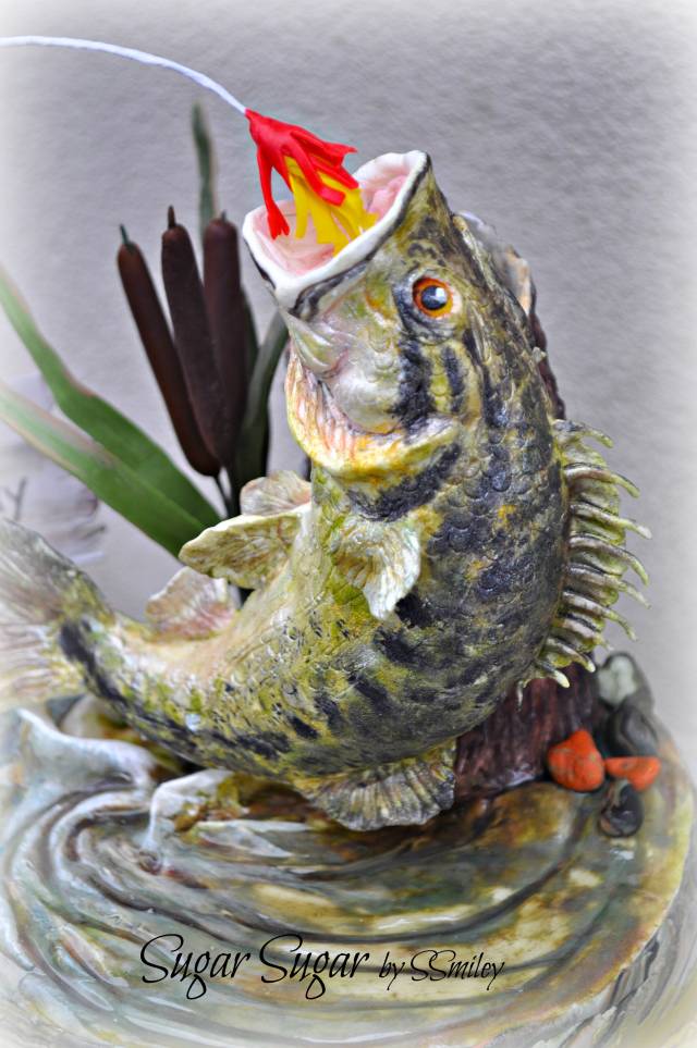 Bass Fishing Fish Out of Water Sunset Edible Cake Topper Image ABPID04 – A  Birthday Place