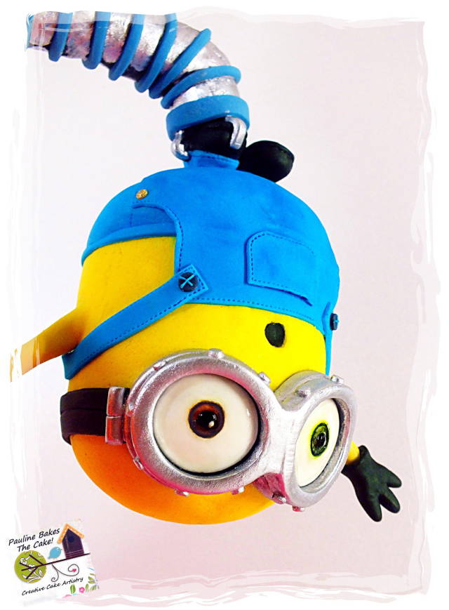 Gravity Defying Structured Cake : Upside Down Bob Minion - CakesDecor