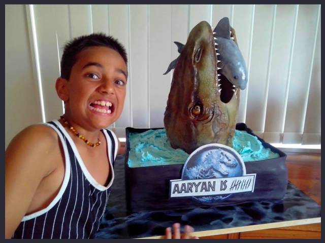 Jurassic World - Mosasaurus - Decorated Cake by - CakesDecor