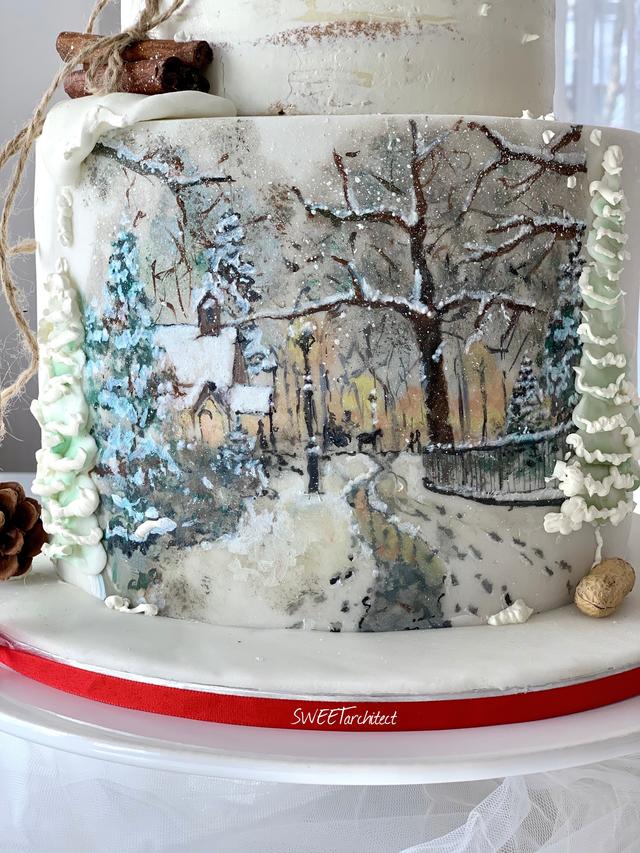 Hand painted winter cake Cake by SWEET architect CakesDecor