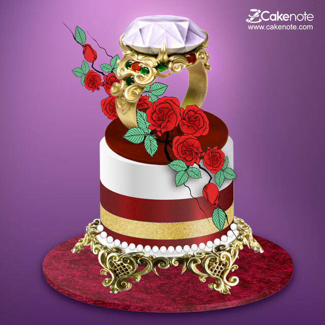 Engagement Ring Cake Design using Cake Designing S
oftware - CakesDecor