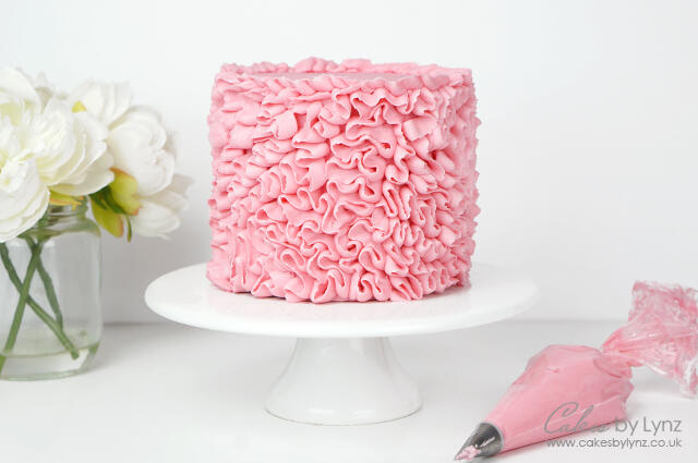 Pink Ombre Ruffle Cake Video Tutorial - Cakes by Lynz