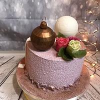 Duo cake - volleyball + choco rose