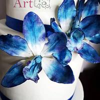 Torta orchidee blu 