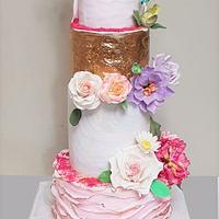 Wedding floral cake