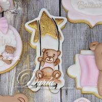 Teddy bear themed cookies for baptism