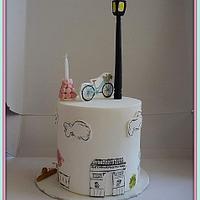 Paris themed birthday cake