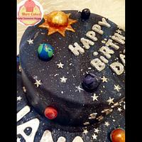 Galaxy and planets cake
