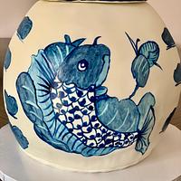 Hand Painted Vase Cake