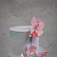 Aqua & Blush Pink Wedding Cake