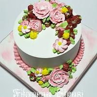 Whippingcream flower cake ...