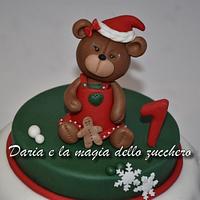 Christmas teddy bear cake