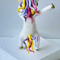 Dancer unicorn cake topper fondant