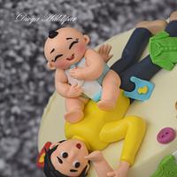 Birthday cake for dad of twins