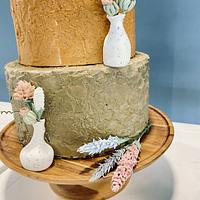 Terracotta and Lavender wedding cake