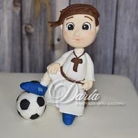 First communion cake soccer themed