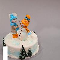 Mouse  and snowman winter topper