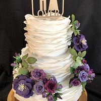 Wave Ruffle Wedding Cake