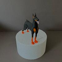 Cake topper Doberman