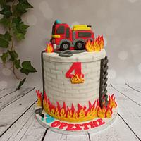 Fire truck birthday cake 