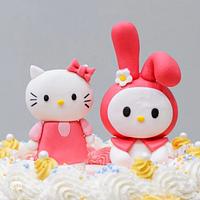 Hello Kitty & Friends Cake: A Blend of Cream and Fondant