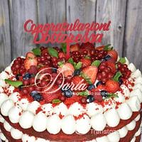 Red velvet graduation cake