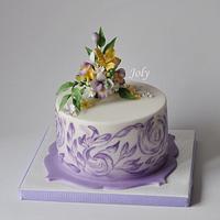 Birthday painted cake Birthday painted cake