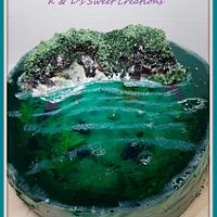 Jelly island cake