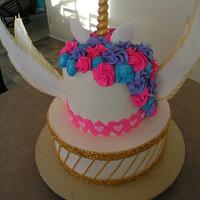 Unicorn cake with Sugar Wings