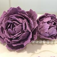 Purple Peonies, Pearls and Lace 