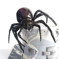 3D spider topper on a cake
