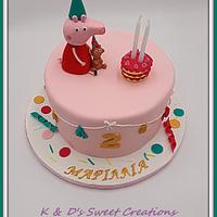 Peppa the pig birthday cake