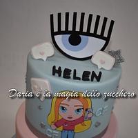 Chiara Ferragni themed cake