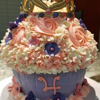 Giant Princess Cupcake Birthday Cake