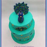 Peacock birthday cake