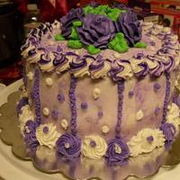 Homemade  Buttercream Roses themed Birthday Cakes